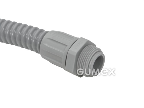 Konektor AD-K 180 P, pro chráničky 10mm, vnější závit PG7, IP54, PP, -10°C/+110°C, šedý